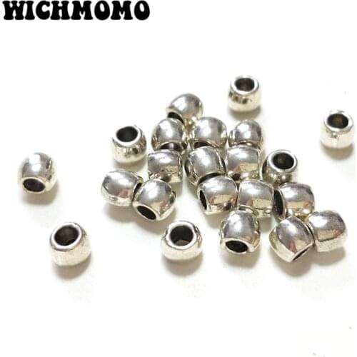 2019 New 50pieces 6mm Retro Zinc Alloy Oval Shape Big Hole Interval Beads for DIY Bracelet Jewelry Accessories