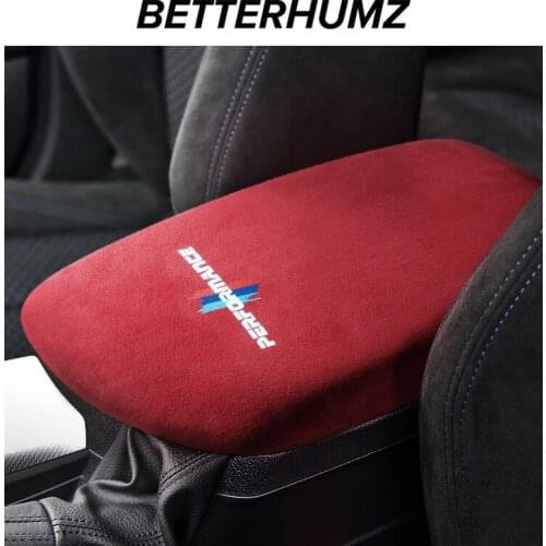 BETTERHUMZ For BMW F20 F21 F22 F23 2011-2019 Alcantara Armrest Box Panel Cover M Performance Sticker Car Interior Accessories