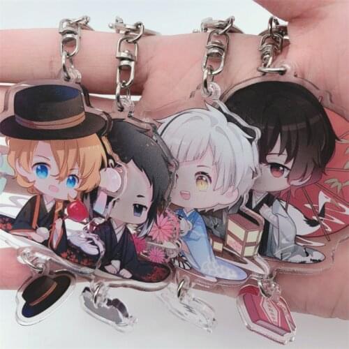 Anime Bungo Stray Dogs Keychain Badge Accessories Nakajima Atsushi Dazai Osamu Cosplay Props Key Chain Cartoon Backpack Pendant