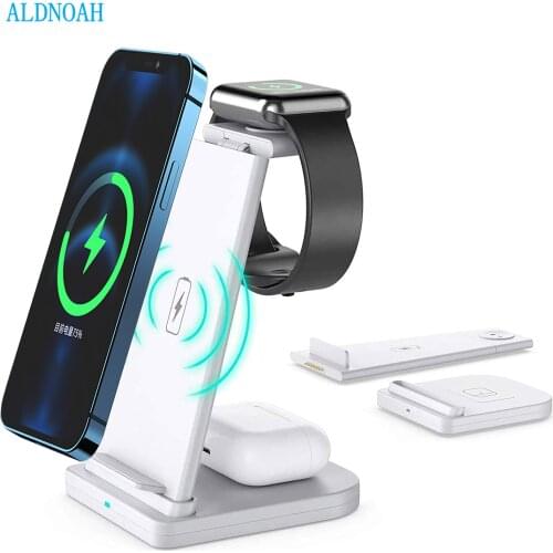 15W 3 In 1Wireless Charger For Iphone 12/11/X/Airpods pro/Iwatch 5/4 Fast Charge Wireless Charge Stand For Samsung S10/Bud/Watch