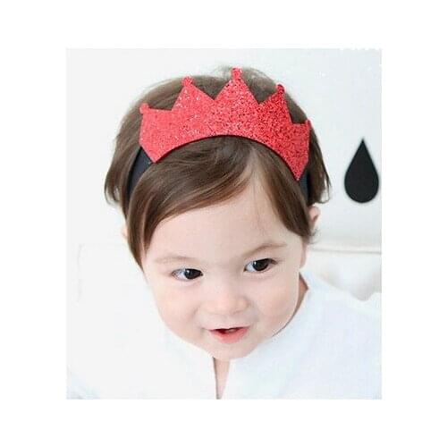 Newborn Infant Toddler Baby Girl Glitter Bright Crown Headband Children Elastic Hairband Birthday Gift Fashion Hair Accessories