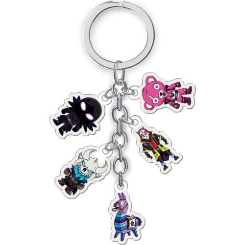 Game Keychain Fortnites Key Chain Cute Cartoon Keychain Fortress Night Key Chain Ring Anime Battle Royale Keyring Wholesale Toys