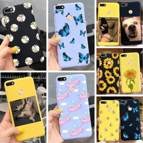 For Huawei Y6 Pro 2017 Case 5.0" Soft Silicone Anti-knock Back Shell For Huawei Y6PRO SLA-L02 Cover Y 6 PRO Flowers Coque Fundas