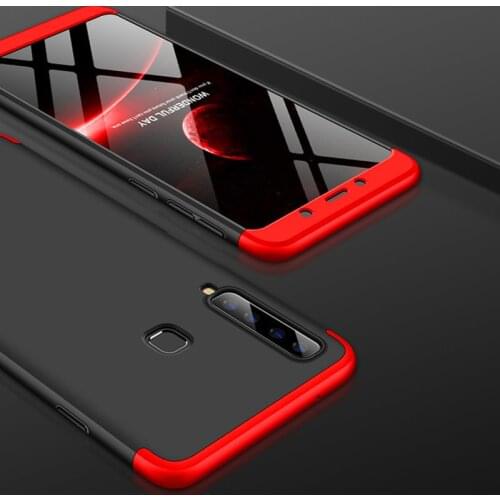 For Samsung A9 2018 Case 360 Degree Protected Full Body Matte Hard Phone Case for Galaxy A9S Case Cover + Glass Film for A920F