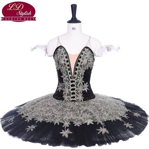 Adult Black Classical Ballet Tutu Don Quixote Perfromance Stage Wear Women Star logo Ballet Dance Competition Costumes Girls