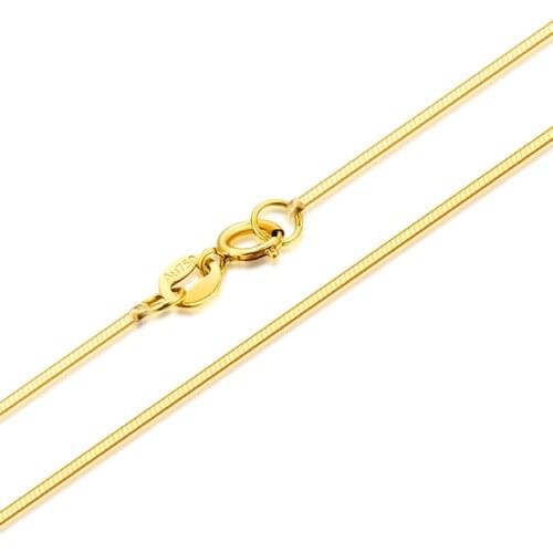 Pure 18K Yellow Gold Necklace Chain AU750 Gold Snake Chain Necklace