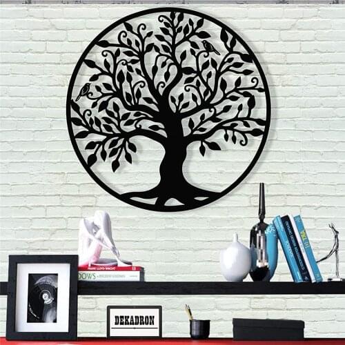 Tree of Life Family Tree Acrylic Sign Wall Silhouette Wood Wall Decor Home Office Decoration Bedroom Living Room Decor Sculpture