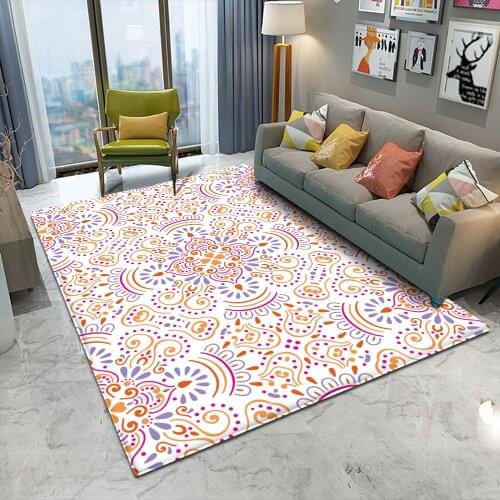 Hot Sale Non-slip Pink Mandala Style Colorful Floral Pattern Rug Floor Mat Bathroom Living Room Bedroom Carpet Decor Rugs 2021