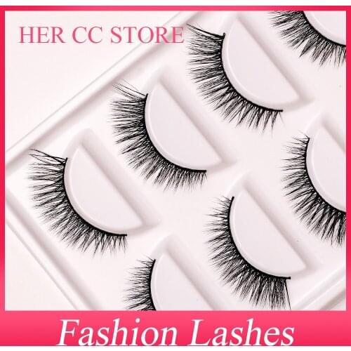 INDIVIDUAL PACKING 5PAIRS FASHION EYELASHES 0.07mm 3D SOFT DRAMATIC NATURAL THICK FALSE EYELASHES HIGH QUALITY MAKUP（19#)