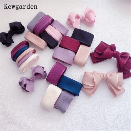 Kewgarden Handmade Tape DIY Hair Bow Corsage Sewing Accessories Chenille Ribbons 1.5" 1" 38mm 25mm 10mm Packing Riband 10 Yards