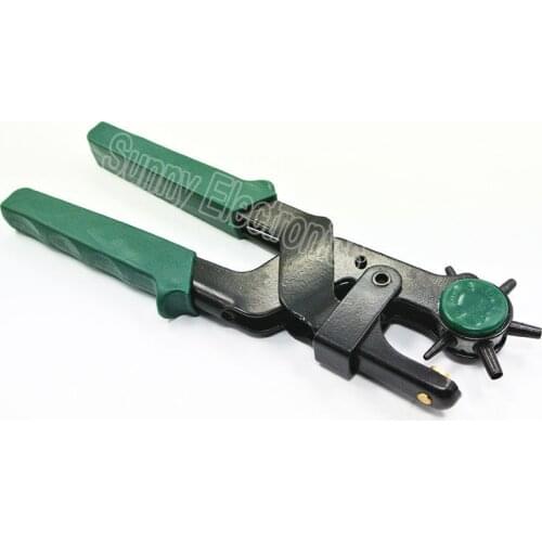 LEATHER REVOLVING HOLE PUNCH Heavy Duty 6 Size Pliers Punch Belt Holes Tool