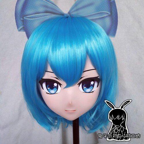 Rabbit 37) Resin Crossdress Pretty Girl 3/4 Head BJD Doll Cartoon Anime TouHou Project Cirno Cosplay Kigurumi Mask Crossdresser