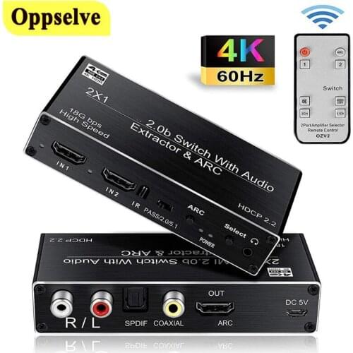 Mini HDMI-Compatible Switch 2.0b Converter Splitter Stereo Extractor Converter Muti-function Switcher with Audio Extractor & ARC