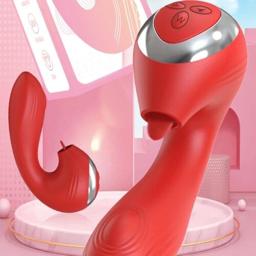 Multi Frequency Sex Toys Dildo Raised Vibrator for Women Clitoris Sucker Blowjob Tongue Vibrating Suction Etotic Toys Sex Shop
