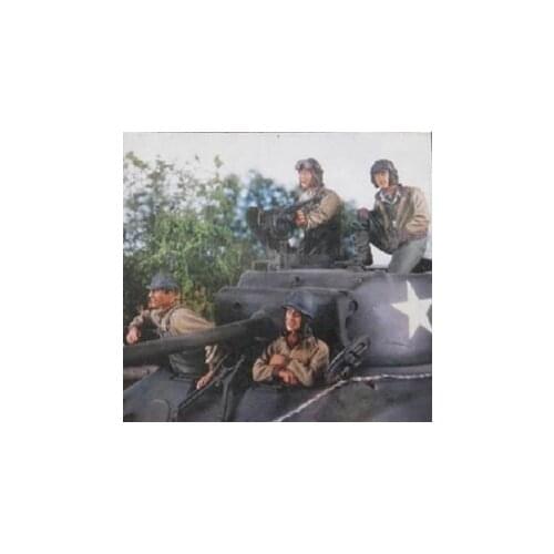 WWII American resin soldier tank crew four-person kit model 1:35
