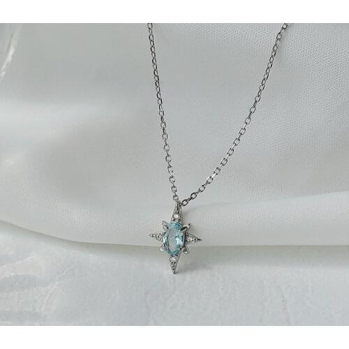 Fashion Zircon Star Pendent Necklace For Women Girls Link Chain Elegant Party Wedding Jewelry dz777