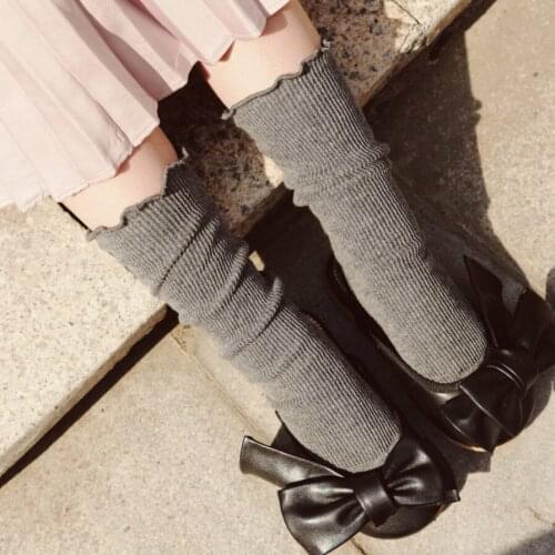 Baby Girl Socks Cotton Child Winter Autumn Harajuku Stripes Pure Colored Retro Loose Socks Kids Double Needle Family Matching