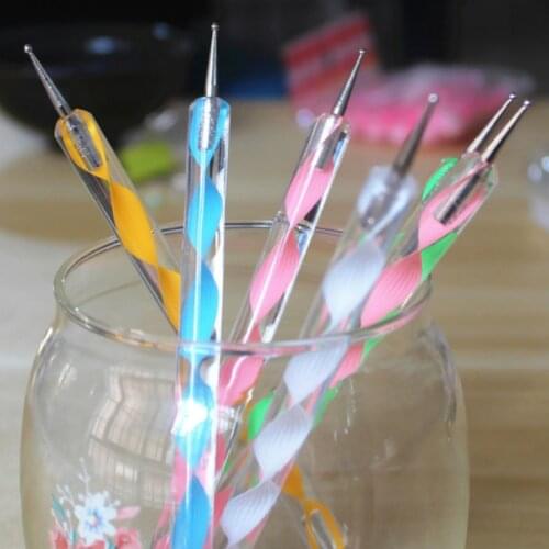 2018 NEW 1 Marbleizing Nail Art Dotting Painting Pen Manicure Nail Glitter Tools Nail Art Dotting Pen Tool Dot Set M1bb2