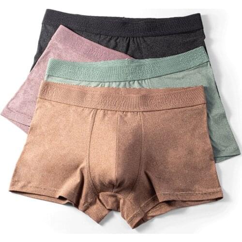 New Men seamless underwear Soft boxer briefs Natural cotton crotch Panties Male Comfortable Sexy shorts High Quality Underpants