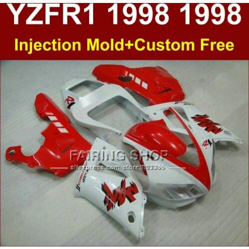 Clean white red fairings kit for YAMAHA YZF R1 YZF1000 98 99 fairing parts R1 1998 1999 YZF R1 +7Gifts bodyworks