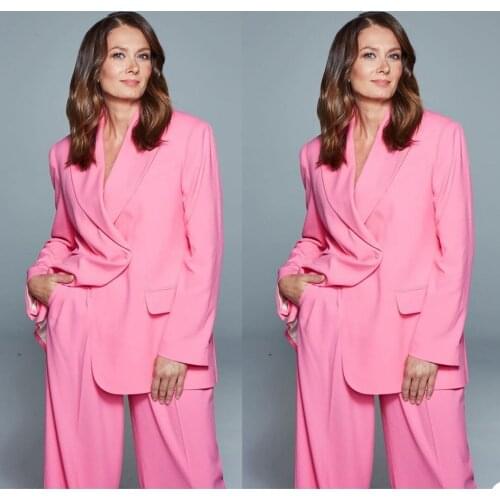 Shawl Lapel Women Pants Suits Loose Fashion Elegant New Design Good Quality Blazer Party Prom Wedding Wear Coat 2 Pieces