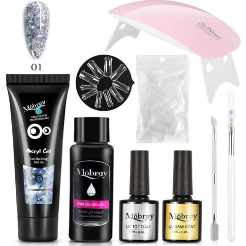 Poly Nail Gel Set With Nail Tips Dual Form Gel for extension All for manicure nail supplies for professionals
