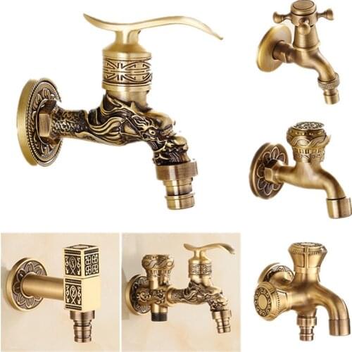 Full Copper Into The Wall Washing Machine Faucet Outdoor Garden Faucet Ceramic Spool Retro Torneira Bathroom Accessories