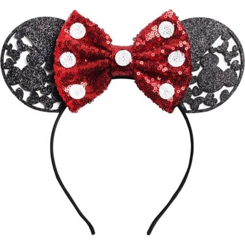 Disney Festival Mouse Ears Headbands Valentine/Christmas Hair Bow Hairband For Girls Women Party Hair Accessories Headwear
