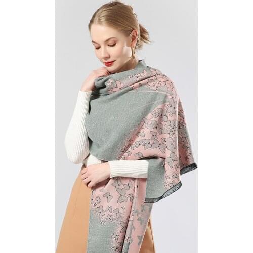 Luxury brand Winter Double sided Scarf Women Cashmere Warm Pashmina Foulard Lady Luxury Horse Scarves Thick Soft Shawls Wraps