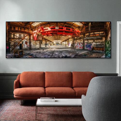 Modern Industrial Canvas Painting Factory Rock Graffiti Posters and Prints Cuadros Wall Art Pictures for Living Room Home Decor