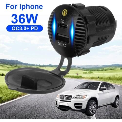 Waterproof Quick Charge 3.0 36W Universal Car Dual USB Charger QC3.0 USB Car Charger For Mobile Phone