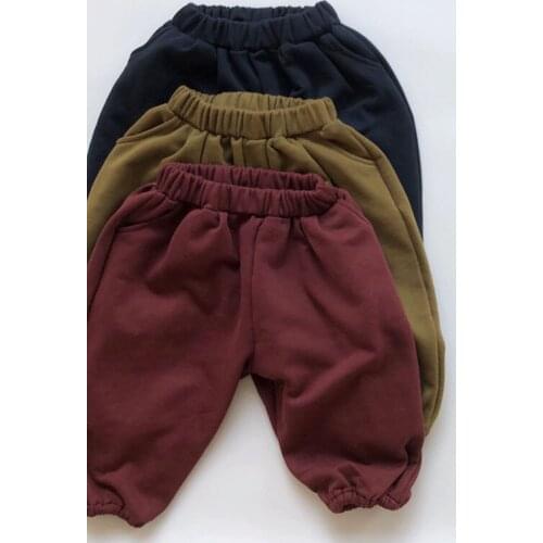 Spring Boys Girls Children Bloomers Pants Kids Baby Pants Casual Autumn Kids Pants For Boys Girls Pure Color Pants 1-6Yrs