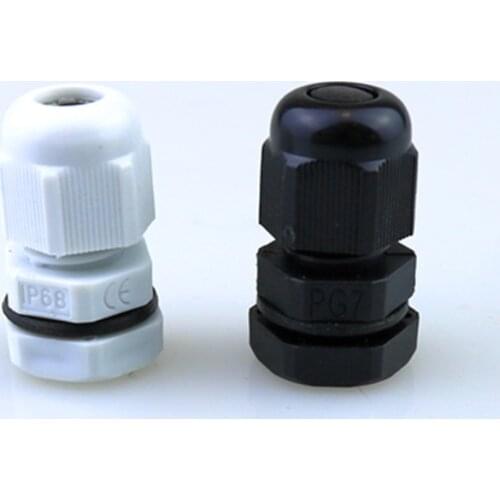 10pcs Nylon plastic cable waterproof joint PG7