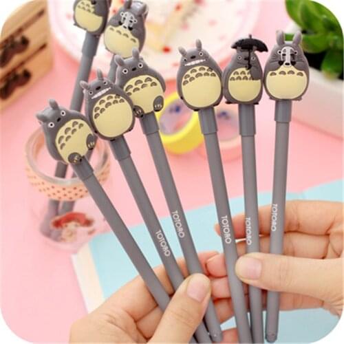 South Korea creative stationery Kawaii Cartoon Totoro Gel pens black neutral pen manufacturers selling Students School Supplies