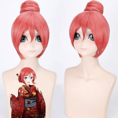 35CM Short Wig with Anime Princess Tinker Bell Chignon Cosplay Costume Tinkerbell Heat Resistant Synthetic Hair Women Wigs