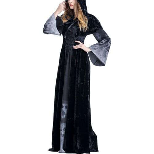 Halloween adult female goddess dress role-playing stage costume Cosplay Sexy Witch Devil Dress Robe Magic Priest Costume