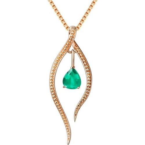 Irregular Emerald & Ruby crystal pendant necklace for women rose gold chain red green gemstone party jewelry unique fashion gift