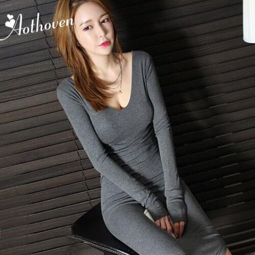 2018 Autumn Hollow Out Women Dress Gray Long Sleeve V Neck Bodycon Dress Sexy Slim Party Bandage Club Wrap Maxi Dresses Vestidos