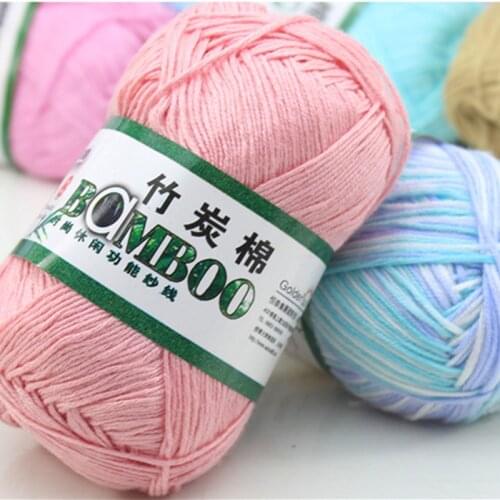 1Pcs 50g High quality soft and smooth natural bamboo cotton hand woven yarn, baby cotton crochet knitted fabric