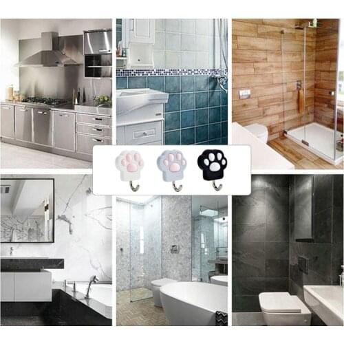 1pcs Household Cartoon Cat Decorative Hooks Wall Mounted Adhesive Coat Hanger Hat Rack Sundries Organizer Accessories