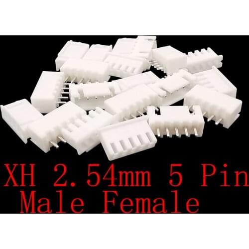 100PCS XH2.54 5 Pin Pitch 2.54mm 5 Y XH Plastic Shell Terminals Male Plug + Female Socket Housing Seat Terminal Wire Connector