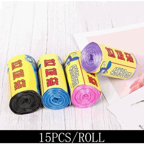15PC/Roll Garbage Bags Trash Household Disposable Trash Pouch Kitchen Storage Garbage Bags Cleaning Waste Bag Plastic Bag