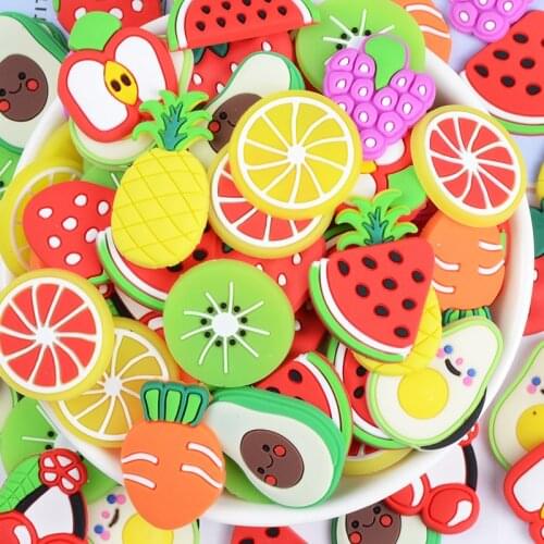 20Pcs Soft Clay Large Fruit Slice Patch DIY Scrapbook Embellishments Phone Shell Decor Kids Hair Accessories Ornament Materials