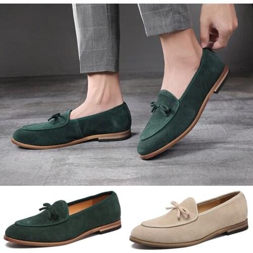 2021 Suede Leather Men Loafer Fashion Male Shoes Casual Shoes Man Party Wedding Footwear Big Size 37-47