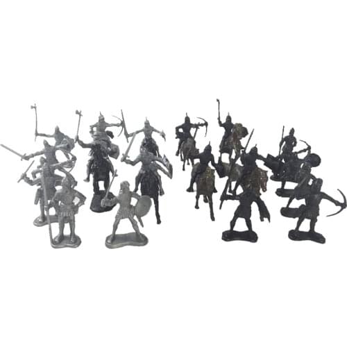 28pcs Medieval Knights Horses Soldiers Model Warriors Figures Playset Kids Children Toy Gifts Office Decorations