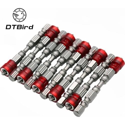 5Pcs PH2 Anti-Slip S2 Steel Electric Screw Driver Set 1/4" Hex Magnetic Screwdriver Bit Shank Single Head Power Tools