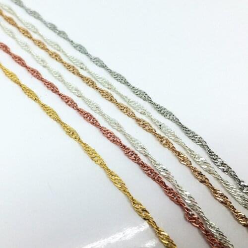 5 Yard/lot Gold Rhodium Color 1.8mm Width Water Wave Bulk Chain Fit Women Men DIY Handmade Necklace Bracelet Jewelry Making