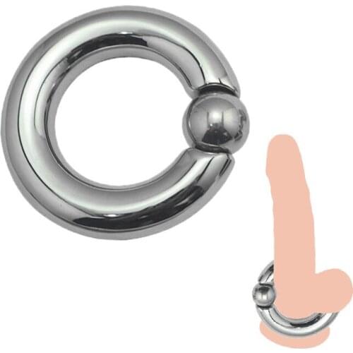 8 size choose Heavy Duty Stainless steel Ball Scrotum Stretcher metal penis lock Cock Ring Delay ejaculation male Sex Toy men