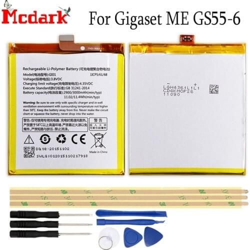 GI01 Battery For Gigaset ME GS55-6 Batterie Bateria Accumulator 3000mAh+Tools