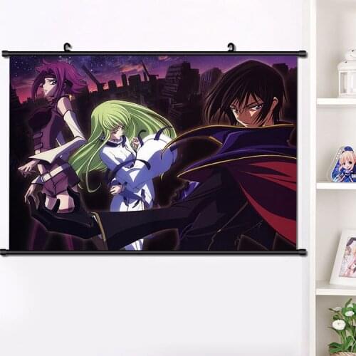 Anime CODE GEASS Lelouch Lamperouge Kallen Stadtfeld C.C. Wall Scroll Mural Poster Wall Hanging Poster Home Decor 40×60cm